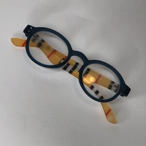 Peepers Readers/Cheaters/Eyeglasses +1.50; Matte Blue Gray wBurberry like arms